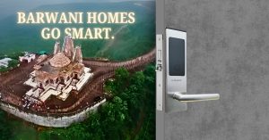 Tuchware Smart Lock in Barwani showcased with a scenic aerial view of a temple on a hilltop in Barwani