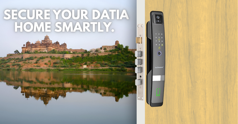 Smart lock in Datia offering modern protection with heritage charm in the backdrop.